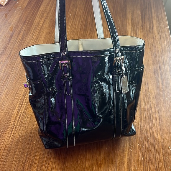Coach Black Patent Leather Tote - Picture 7 of 11